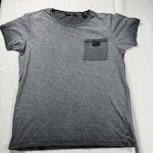 Scotch & Soda Mens Grey Slub Jersey Pocket T-Shirt Size L Amsterdam Couture
